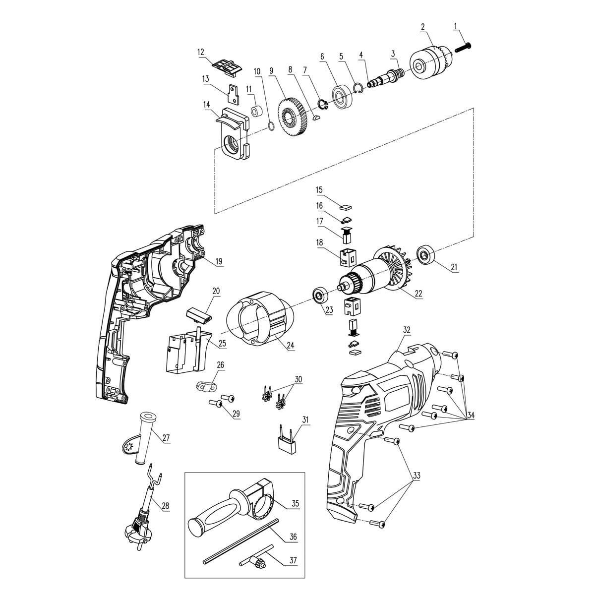 Дрели ударные DS-600
